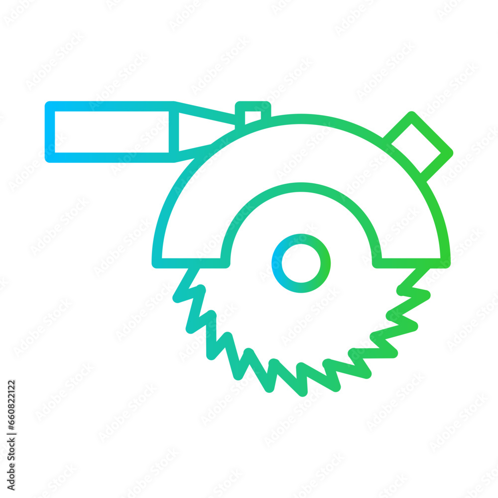 Hacksaw construction machinery with blue and green gradient outline style. hacksaw, tool, equipment, instrument, blade, saw, metal. Vector illustration Hacksaw construction machinery with blue and green gradient outline style. hacksaw, tool, equipment, instrument, blade, saw, metal. Vector illustration