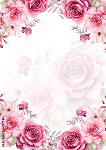 Pink and white modern trendy vector design frame. Background fall boho template