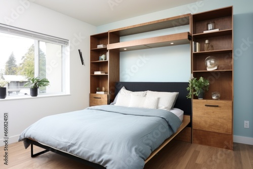 wall bed in a small studio apartment