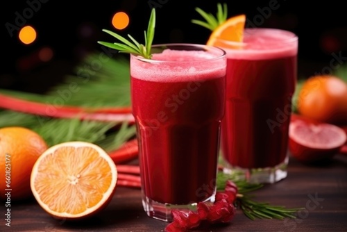 Wallpaper Mural freshly squeezed beetroot and carrot juice with froth on top Torontodigital.ca