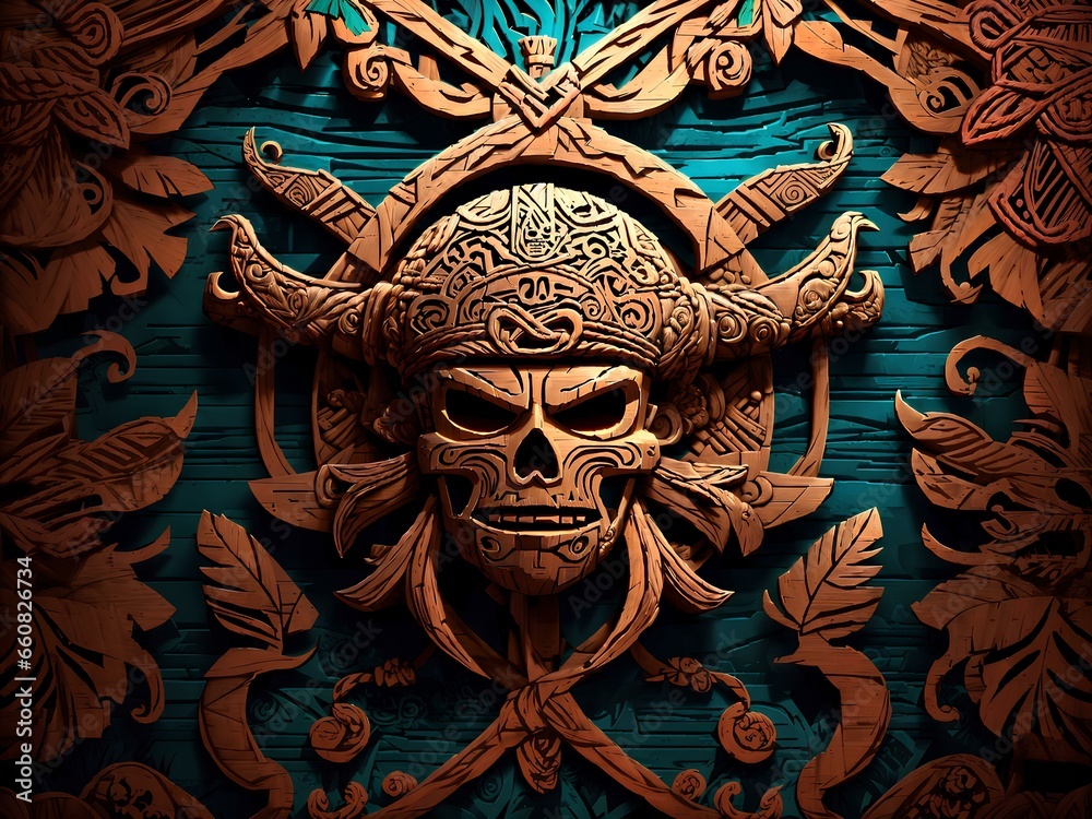 abstract background wooden pirate decor with attractive light and details 