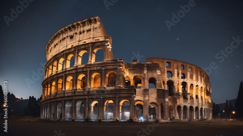 Colosseum in Italy at night