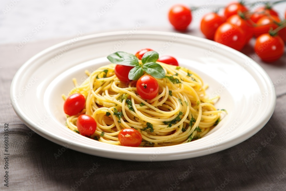 italian pasta served in a white ceramic dish italian pasta served in a white ceramic dish