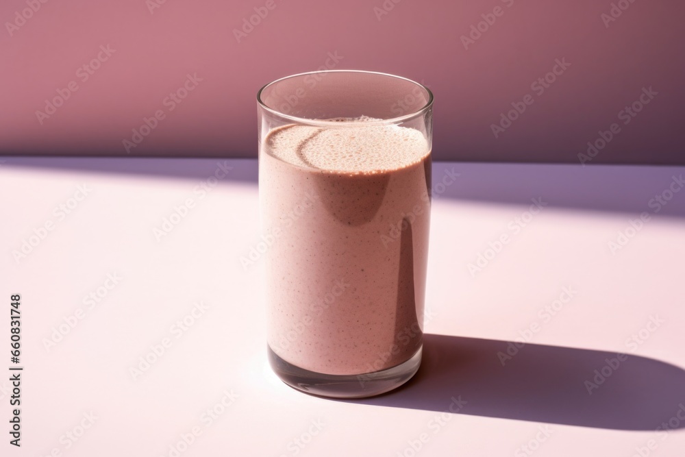 glass of flaxseed smoothie with an angled shadow on a pastel surface glass of flaxseed smoothie with an angled shadow on a pastel surface