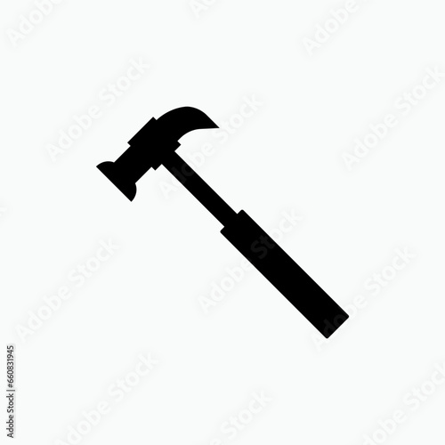 Hammer Icon. Carpentry Tool. Construction Equipment Symbol - Vector.