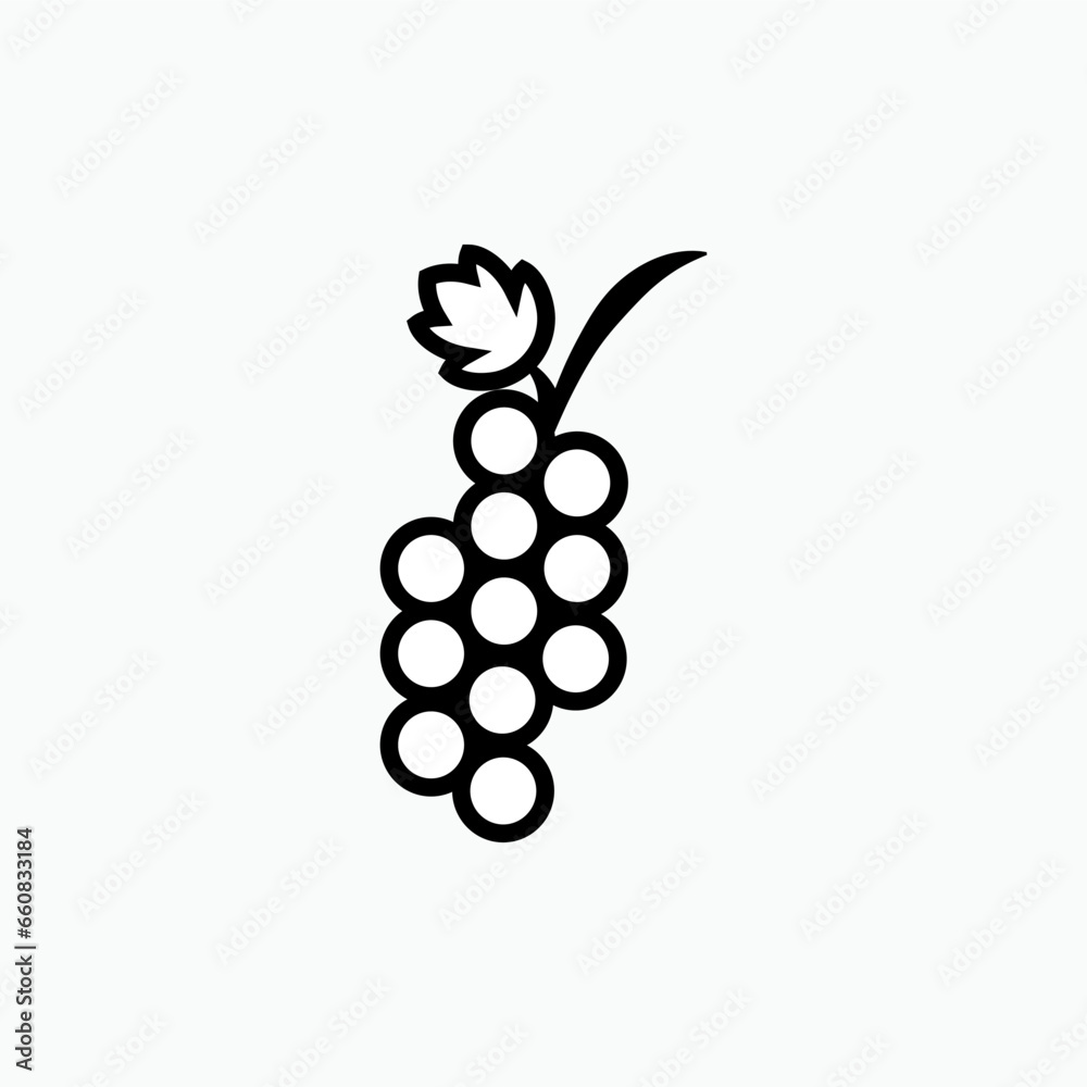 Grape Icon. Fruit Symbol - Vector. 