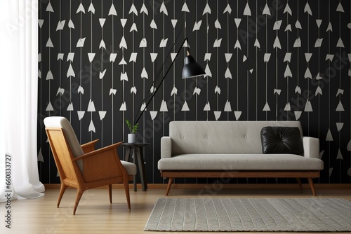 a clean and bold wallpaper with minimalistic monochrome design. Generative AI