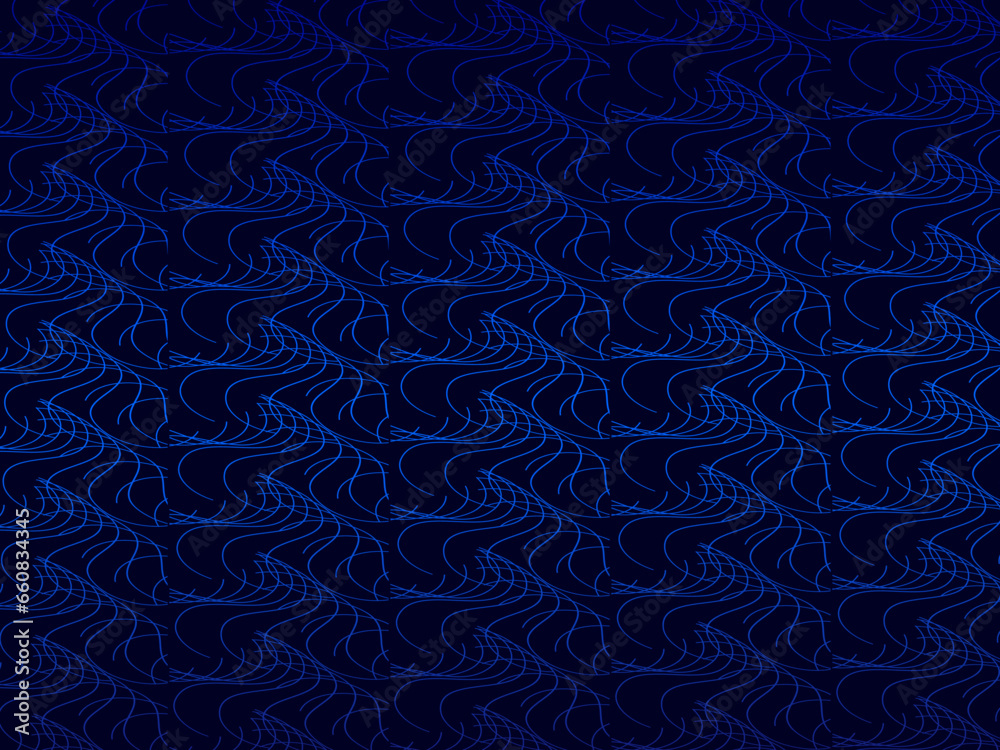 Fototapeta premium Dark abstract background with shining waves. Shiny moving lines design element. Modern blue purple gradient flowing wave lines. Futuristic technology concept. Vector illustration.