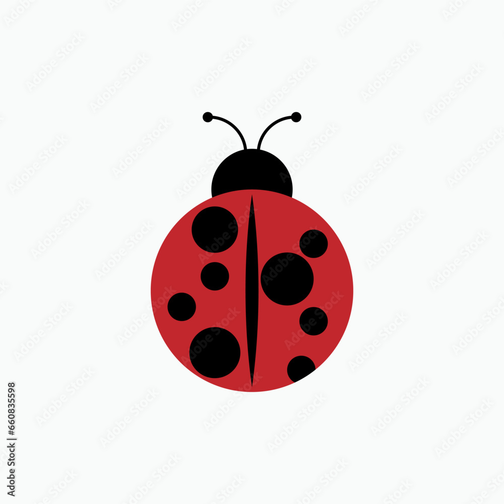 Fototapeta premium Ladybug Icon. Wildlife Vector. Animal Sign. An Insect Symbol. 