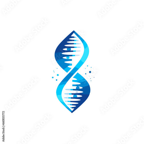 Medical conference filled gradient logo. Personalized medicine. Genetic testing. Dna spiral. Design element. Created with artificial intelligence. Ai art for corporate branding, clinical laboratory