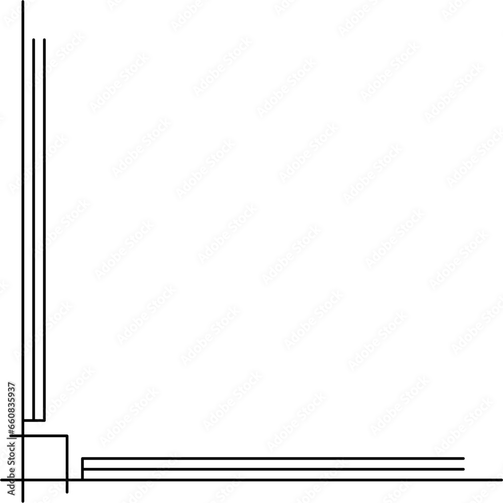 Corner Border Outline Isolated Vector Corner Border Outline Isolated Vector