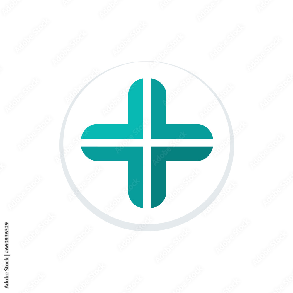 Health center teal filled gradient logo. Home healthcare. Medical device. Cross symbol. Design element. Created with artificial intelligence. Ai art for corporate branding, telemedicine company Health center teal filled gradient logo. Home healthcare. Medical device. Cross symbol. Design element. Created with artificial intelligence. Ai art for corporate branding, telemedicine company