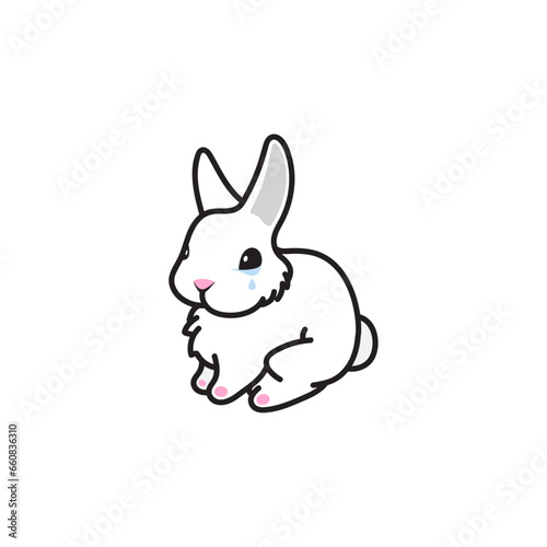 Cute rabbit doodle vector illustration character design © Macholicious