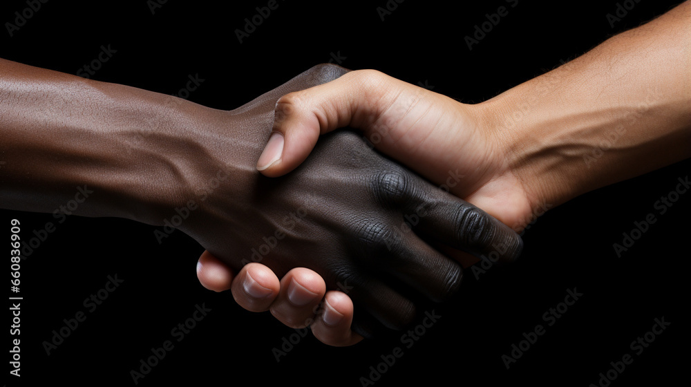 African and American Handshake - Generative AI