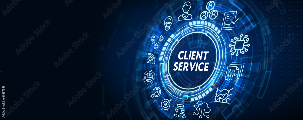 Business, Technology, Internet and network concept. Technical Support Center customer service. 3d illustration Business, Technology, Internet and network concept. Technical Support Center customer service. 3d illustration