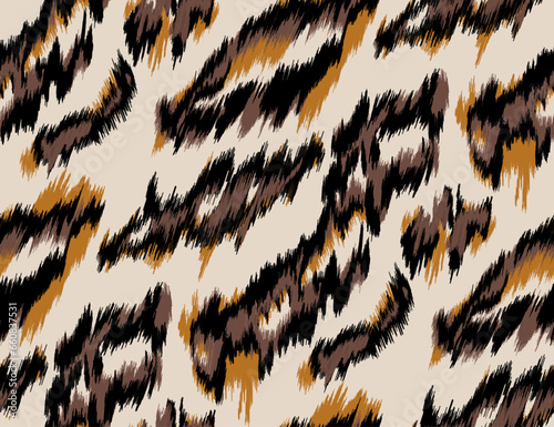 African leopard design. Textile print. Abstract background. Clothing colorful pattern.