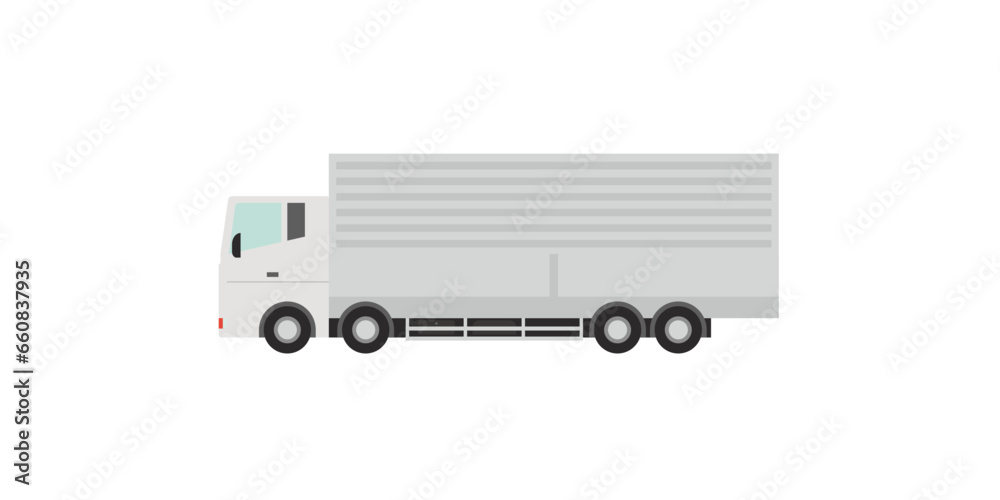 白い大型トラックのベクターイラスト/10トントラック