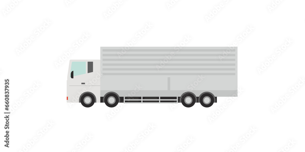 白い大型トラックのベクターイラスト/10トントラック 白い大型トラックのベクターイラスト/10トントラック