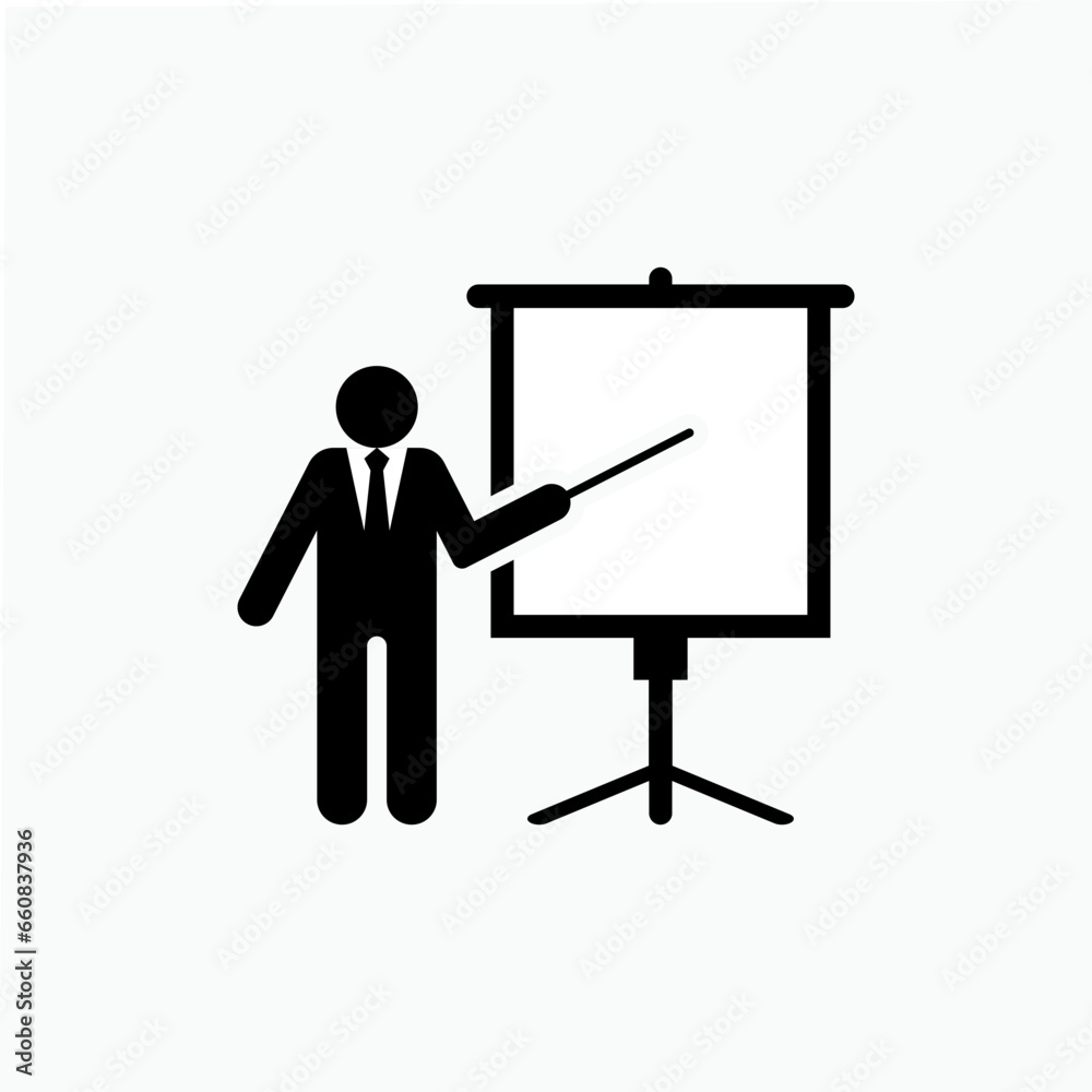 Presentation Icon. Presenting, Explaining. Presenter Symbol of - Vector. Presentation Icon. Presenting, Explaining. Presenter Symbol of - Vector.
