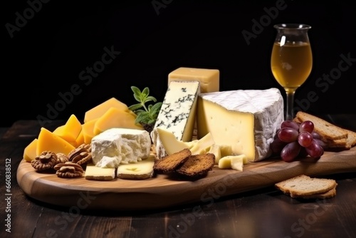 cheese sandwich with visible layers of different cheeses on wooden board