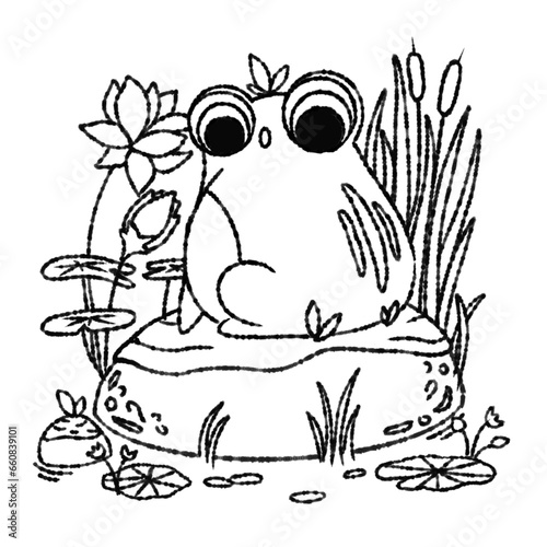 Frog Draw Coloring Page