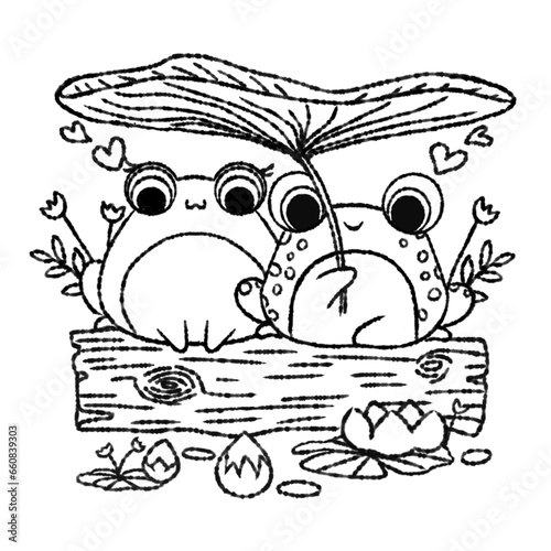 Frog Draw Coloring Page