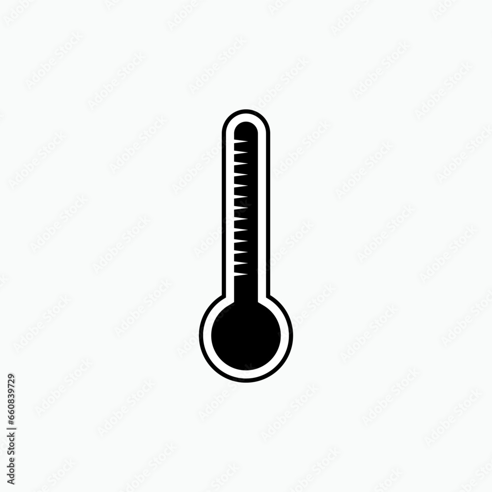 Thermometer Icon. Temperature Measure Symbol - Vector. Thermometer Icon. Temperature Measure Symbol - Vector.