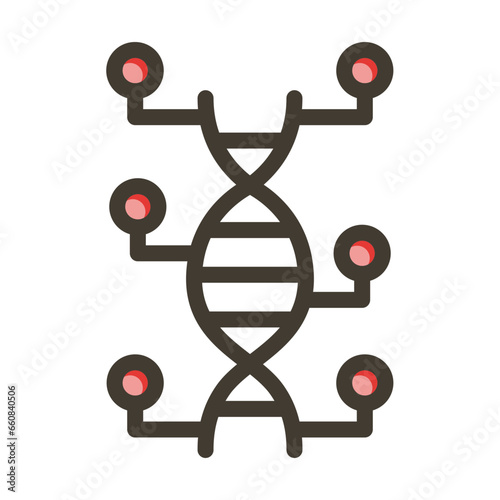 Genetic Modification Vector Thick Line Filled Colors Icon Design