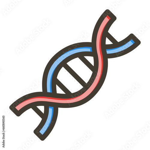 Gene Vector Thick Line Filled Colors Icon Design