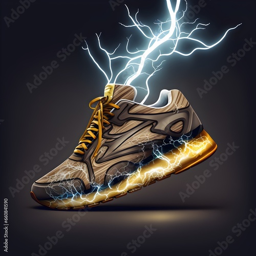 lightning storm shoe design wallpaper  photo