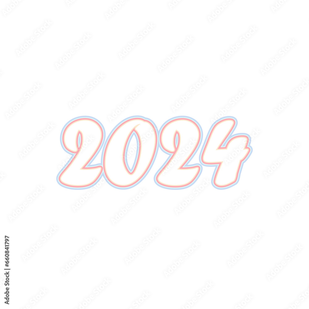 Happy new year 2024 colorful design