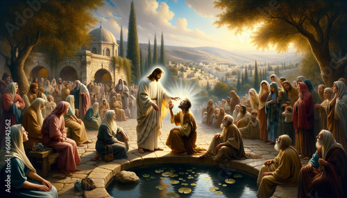 The Miracle of Sight: Jesus heals the Blind Man at the Pool of Siloam in Jerusalem. © Tekweni