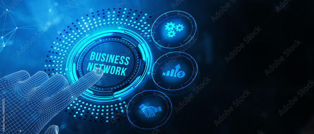 Business, Technology, Internet and network concept. Online Business Network. 3d illustration Business, Technology, Internet and network concept. Online Business Network. 3d illustration
