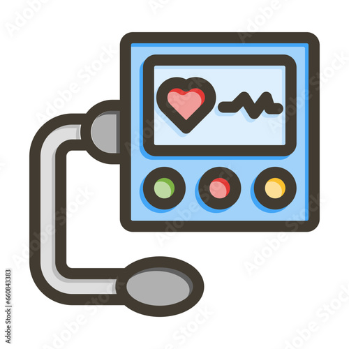 BP Machine Vector Thick Line Filled Colors Icon Design