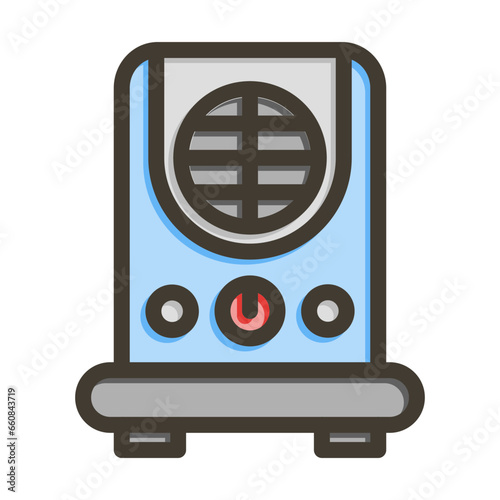 Air Cooler Vector Thick Line Filled Colors Icon Design