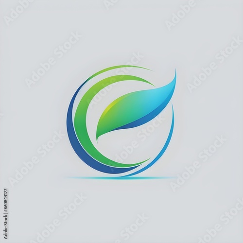 logo for a comunications company simple green and blue space for name  photo