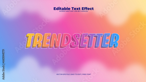 Colorful colourful trendsetter 3d editable text effect - font style