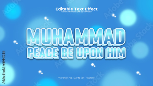 Blue muhammad peace be upon him 3d editable text effect - font style