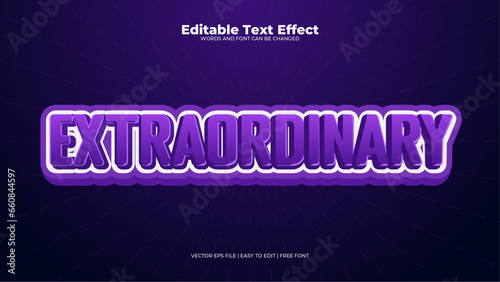 Purple violet extraordinary 3d editable text effect - font style