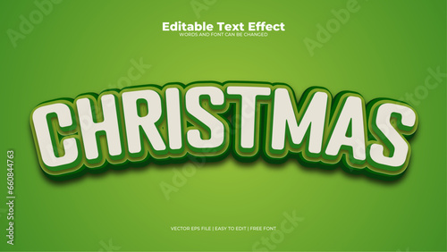 Green and silver christmas 3d editable text effect - font style