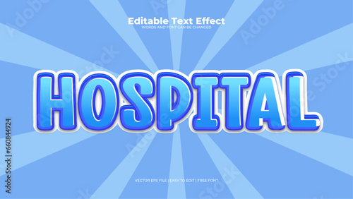 Blue hospital 3d editable text effect - font style
