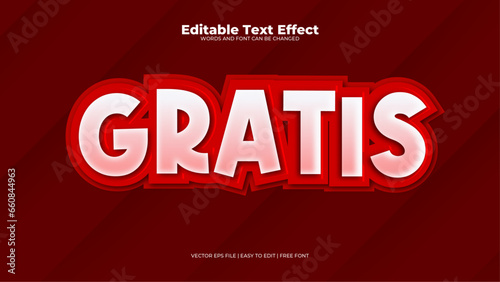 Red gratis 3d editable text effect - font style