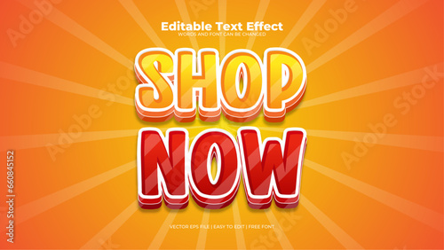 Yellow orange and red shop now 3d editable text effect - font style