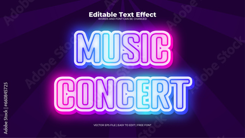 Blue pink and purple violet music concert 3d editable text effect - font style
