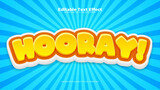 Blue and yellow hooray 3d editable text effect - font style