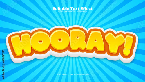 Blue and yellow hooray 3d editable text effect - font style