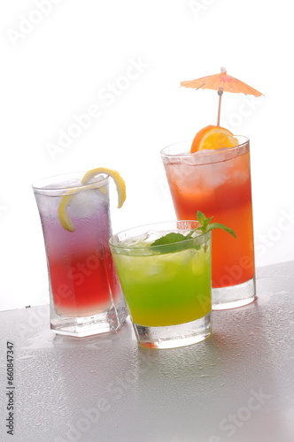 Cocktail Mocktail group shot against a white background
