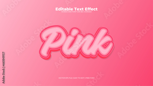 Pink pink 3d editable text effect - font style