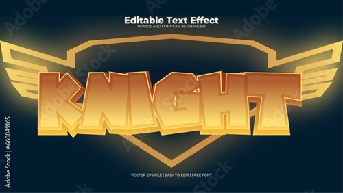 Black and gold knight 3d editable text effect - font style