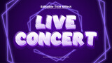 Purple violet and white live concert 3d editable text effect - font style